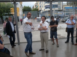 Un moment de la visita dels diputats a l'estació de Renfe el dia 21 de juny