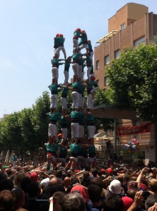 Imatge del 9 de 8 carregat ahir a Mataró pels Castellers de Vilafranca.