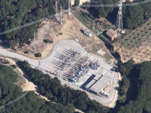 Vista aèria de la subestació elèctrica de Sant Mateu