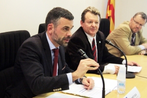 El Conseller Santi Vila i Miquel Àngel Martínez al Consell d'Alcaldes del Consell Comarcal