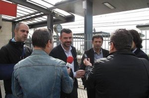 Santi Vila a l'estació quan es va anunciar l'inici d'obres el mes de maig